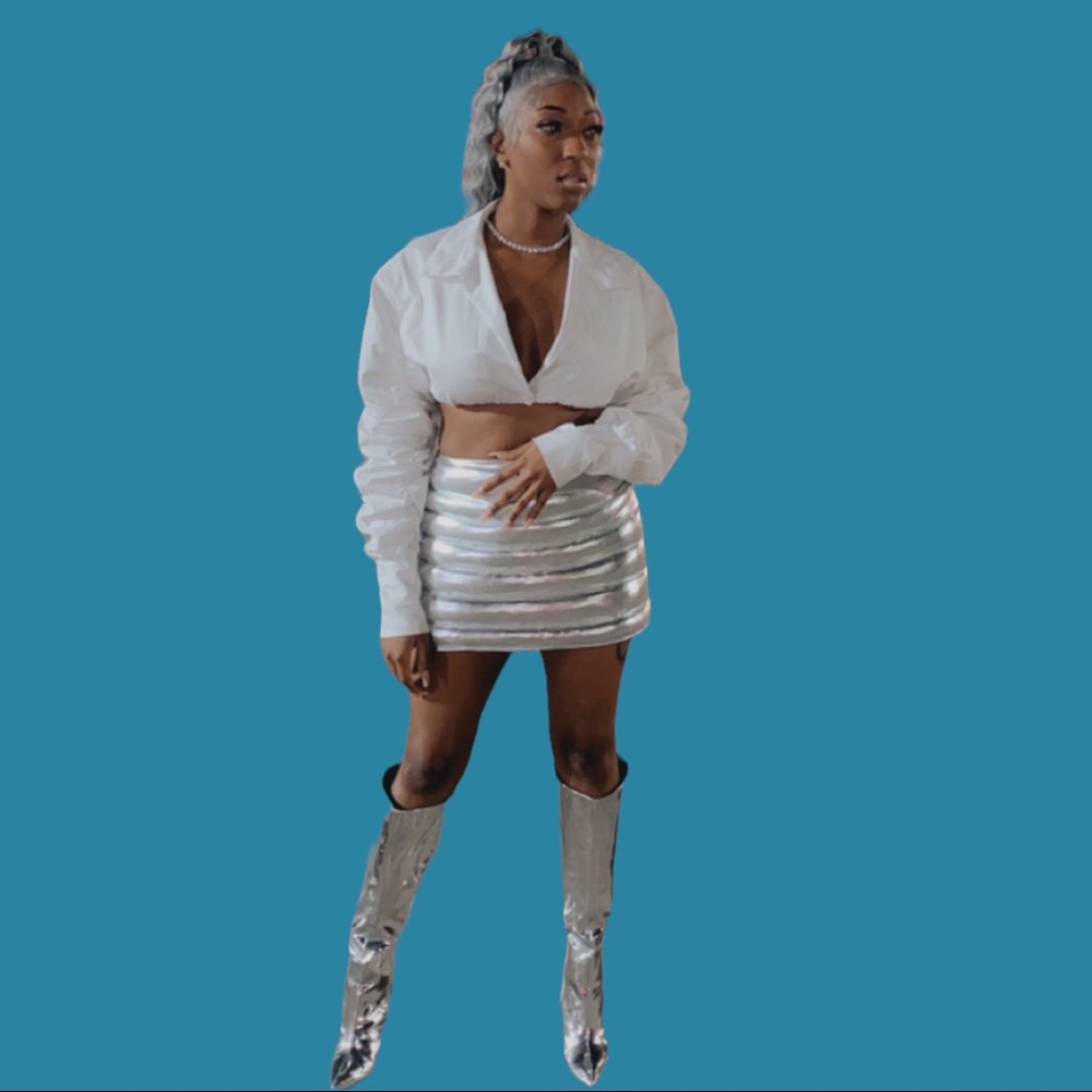 Silver Puffer Skirt